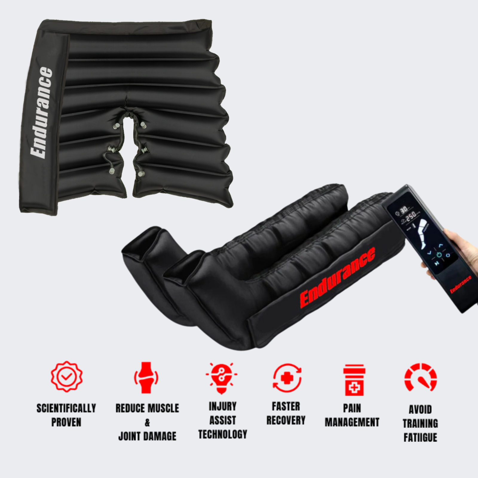 Endurance Active Recovery Boots + Recovery Shorts For Hips and Glutes with remote and benefits